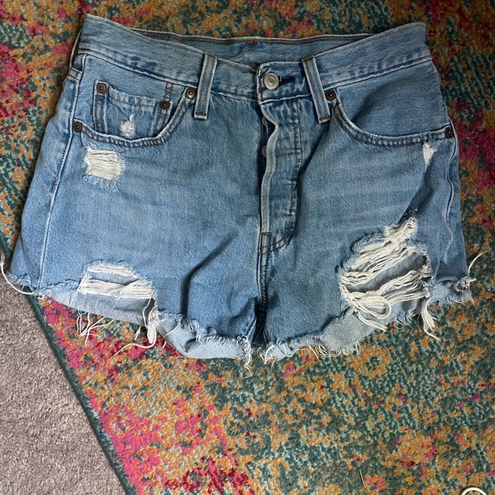 Distressed Levi’s Denim Shorts